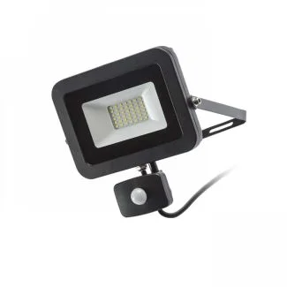 RENDL R12982 PONTA reflektor z czujnikiem czarna 230V LED 30W 120° IP54 3000K