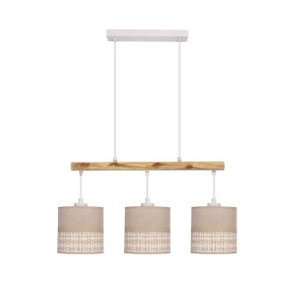CANDELLUX 33-31594 Izotto lampa wisząca biały 3x60W E27 abażur beżowy
