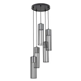 SIGMA 33460 FOBIA 5 lampa wisząca koło czarny/srebrny