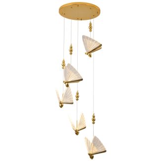Step into Design MP0090-5 gold Lampa wisząca BEE LAMP 5 LED złota 45 cm
