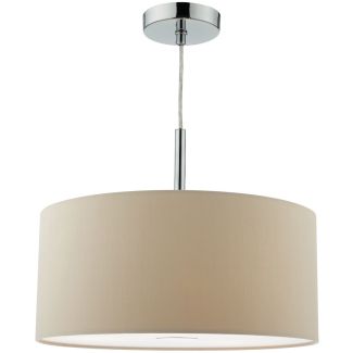 DAR RON1029 RONDA 3LT PENDANT 40CM DRUM ECRU FAUX SILK