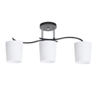 CANDELLUX 33-22660 ESNYR LAMPA SUFITOWA CHROMOWY+CZARNY 3X40 E27 KLOSZ BIAŁY