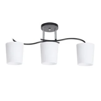 CANDELLUX 33-22660 ESNYR LAMPA SUFITOWA CHROMOWY+CZARNY 3X40 E27 KLOSZ BIAŁY