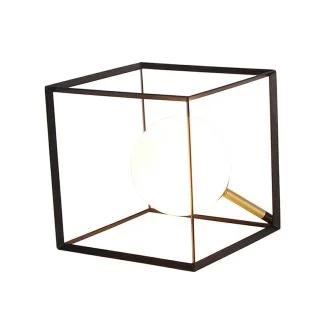 CANDELLUX 50501048 LAMPA STOŁOWA WEERT 1 CZARNY ZŁOTY 15x15x15