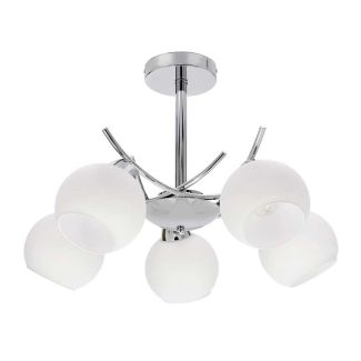 CANDELLUX 35-34984 AMOS Lampa wiszaca chromowy 5x40W E27 klosz biały