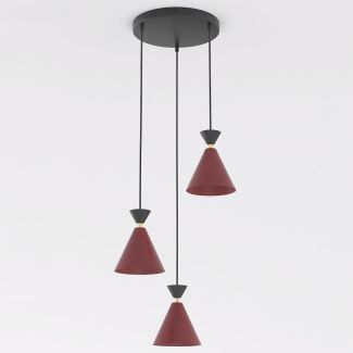 EMIBIG 1740/3PREM KLEVER 3PREM BURGUNDY BLACK Lampa wisząca