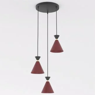 EMIBIG 1740/3PREM KLEVER 3PREM BURGUNDY BLACK Lampa wisząca