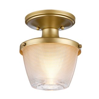 ELSTEAD Dublin QZ-DUBLIN-SF-PNBR 1 Light Semi-Flush Mount - Painted Natural Brass