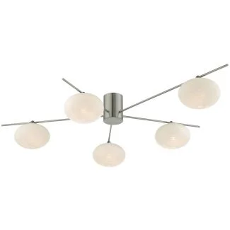 DAR JAS5446 JASPER 5LT SEMI FLUSH SAT NICKEL