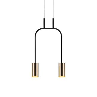 ANTIGO Lampa wisząca Vai 2 Krótka - Mosiądz polerowany-czarna (305 mm) 8841
