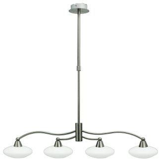 CANDELLUX 34-05994 ELISA ZWIS 4X40W G9 SATYNA-NIKIEL+BIAŁE SZKŁO