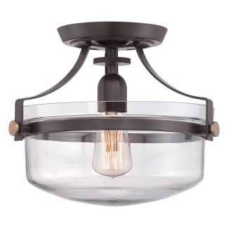 ELSTEAD Penn Station QZ-PENN-STATION-F-WT 1 Light Semi Flush - Western Bronze
