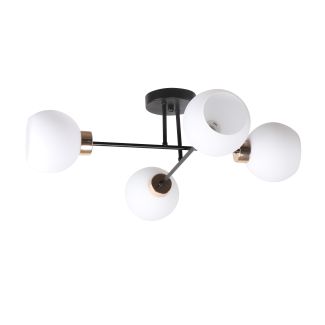 CANDELLUX 34-21076 AMANDA LAMPA SUFITOWA CZARNY+ZŁOTY 4X40 E27 KLOSZ BIAŁY