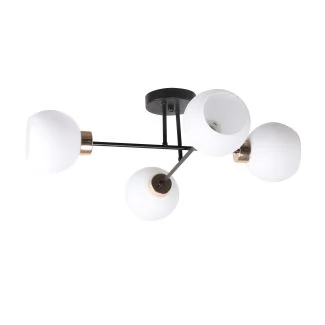 CANDELLUX 34-21076 AMANDA LAMPA SUFITOWA CZARNY+ZŁOTY 4X40 E27 KLOSZ BIAŁY