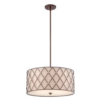 ELSTEAD Brown Lattice QZ-BROWN-LATTICE-P-L 4 Light Large Pendant