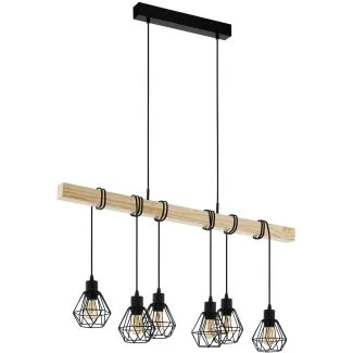 EGLO 43133 HL/6 SCHWARZ/EICHE-OPTIK TOWNSHEND 5