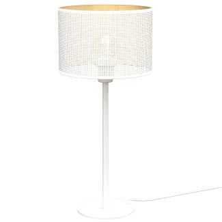 LUMINEX 5271 oprawa przenośna Loft shade lampa stołowa biały złoty