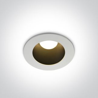 ONE LIGHT 10108ED/W/B/W Volax 10108ED/W/B biała wpuszczana oprawa typu downlight z czarnym odbłyśnikiem COB LED 3000K 8W