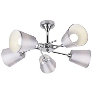 CANDELLUX 35-70630 VOX LAMPA WISZĄCA 5X40W E14 CHROM Z ABAŻUREM