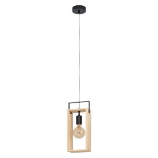 EGLO 43413 LAMPA FAMBOROUGH OPRAWA WISZĄCA HL/1 E27 SCHWARZ/HOLZ FAMBOROUGH