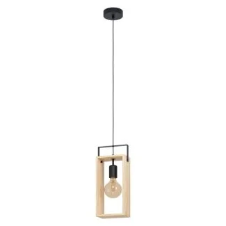 EGLO 43413 LAMPA FAMBOROUGH OPRAWA WISZĄCA HL/1 E27 SCHWARZ/HOLZ FAMBOROUGH