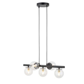 SIGMA 40791 AVOLA lampa wisząca kulki 5 czarne/transparentne