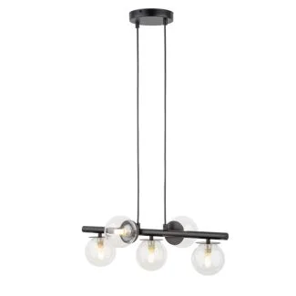 SIGMA 40791 AVOLA lampa wisząca kulki 5 czarne/transparentne