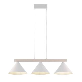 SIGMA 41818 DECO 3 lampa wisząca biały/drewno bielone
