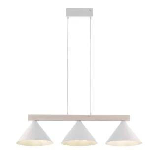 SIGMA 41818 DECO 3 lampa wisząca biały/drewno bielone