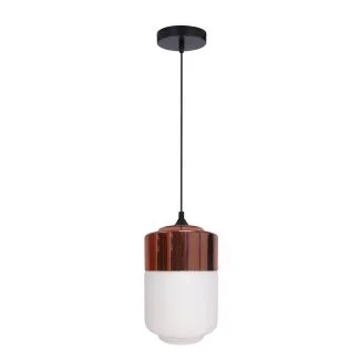 CANDELLUX 31-37633 MASALA 17 1X60W E27 BIAŁY Z MIEDZIANĄ NAKŁADKĄ