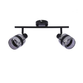 CANDELLUX 92-13422 YUKI LAMPA LISTWA CZARNY MATOWY 2X15W E14 KLOSZ DYMIONY