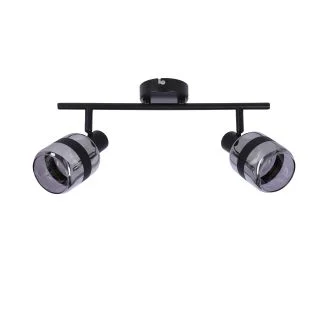 CANDELLUX 92-13422 YUKI LAMPA LISTWA CZARNY MATOWY 2X15W E14 KLOSZ DYMIONY