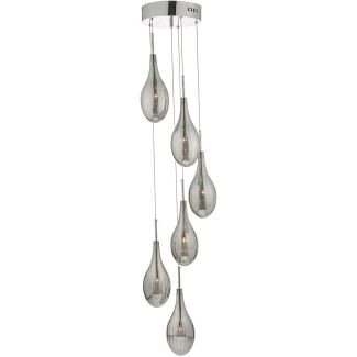 DAR SET6410 SETA 6LT CLUSTER PENDANT POL CHR/ SMOKED