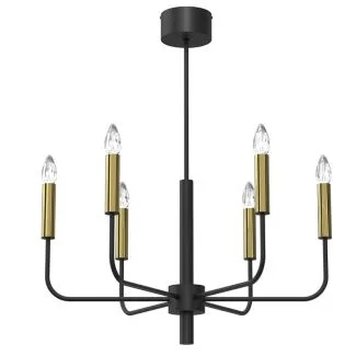 LUMINEX 4279 żyrandol Akasya black/gold 6xE14
