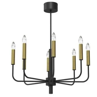 LUMINEX 4280 żyrandol Akasya black/gold 8xE14