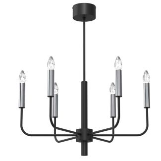 LUMINEX 4282 żyrandol Akasya black/chrome 6xE14