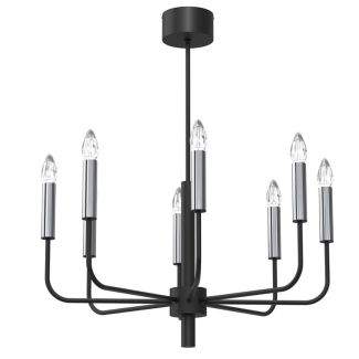 LUMINEX 4283 żyrandol Akasya black/chrome 8xE14