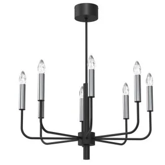 LUMINEX 4283 żyrandol Akasya black/chrome 8xE14