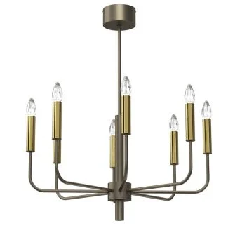 LUMINEX 4384 żyrandol Akasya titanium gold/gold 8xE14
