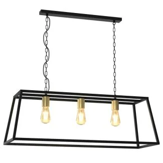 LUMINEX 4416 żyrandol Frame black/antic brass 3xE27