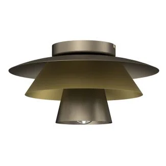 LUMINEX 4499 plafon Plato titanium/gold 1xE27
