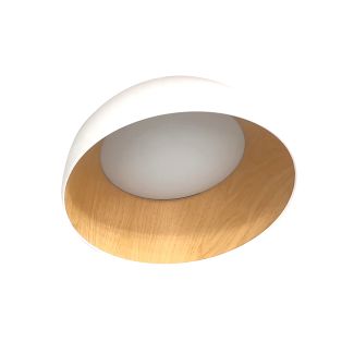 CANDELLUX 13-24169 TRENTO LAMPA SUFITOWA PLAFON BIAŁO DREWNIANY 18W LED 35 CM KLOSZ BIAŁY