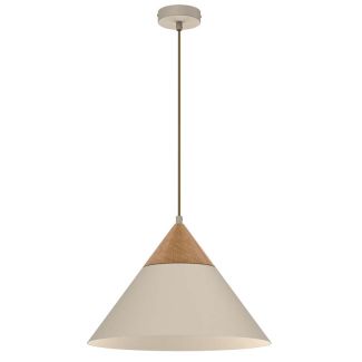 LUMINEX 457 żyrandol Single beige/natural wood 1xE27