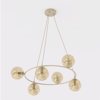 EMIBIG 1638/6 AZURA 6 MOKKA AMBER LAMPA WISZĄCA