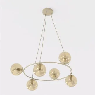 EMIBIG 1638/6 AZURA 6 MOKKA AMBER LAMPA WISZĄCA