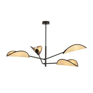 EMIBIG 1160/4 LAMPA SUFITOWA VENE 4 BLACK/RATTAN