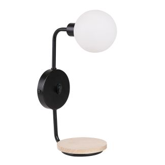 CANDELLUX 21-76878 PONIO LAMPA KINKIET CZARNY 1X25W G9 KLOSZ BIAŁY