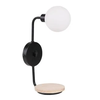 CANDELLUX 21-76878 PONIO LAMPA KINKIET CZARNY 1X25W G9 KLOSZ BIAŁY