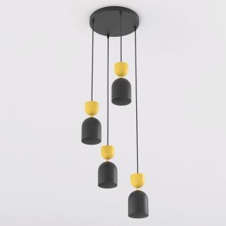 EMIBIG 1739/4PREM GAUDI 4PREM BLACK ORANGE Lampa wisząca