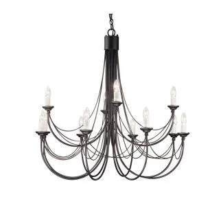 ELSTEAD CARISBROOKE CB12 BLACK 12Lt Chandelier